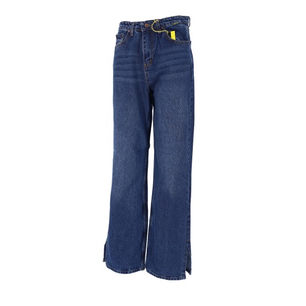 Selfy Jeans High Waist Women's Bell Bottom Jean Pants With Side Split