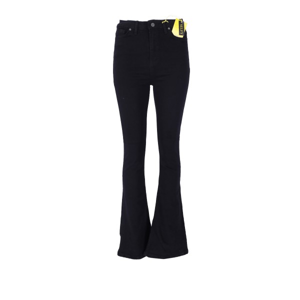 Selfy Jeans Ψηλόμεσο Slim Fit Γυναικείο Jean 2252 Μαύρο Παντελόνι Καμπάνα