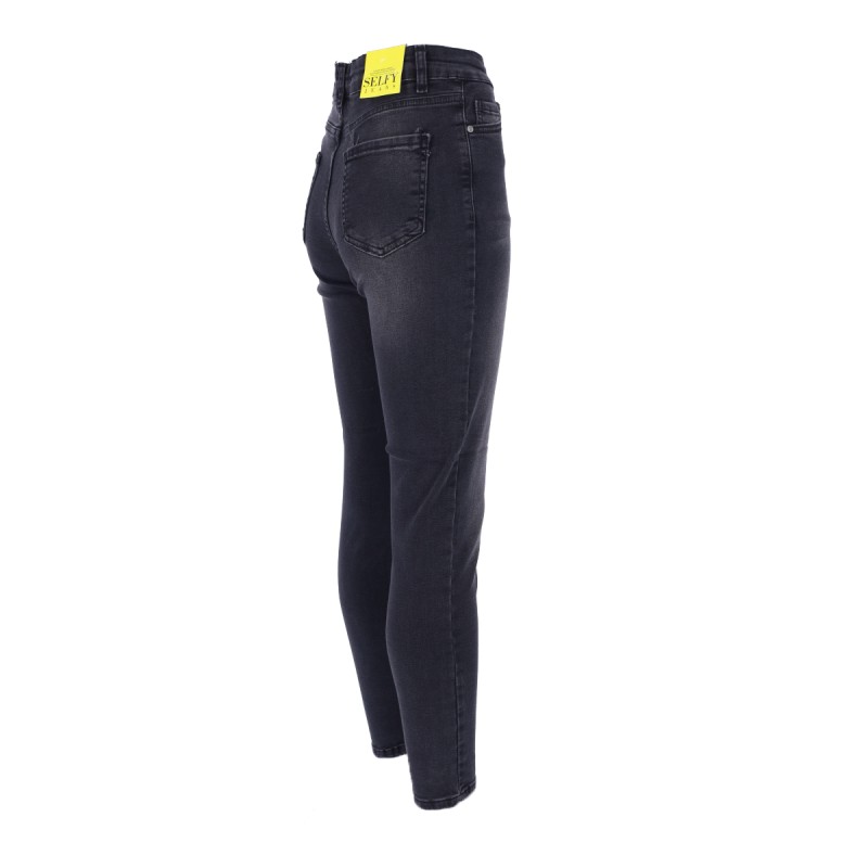 Selfy Jeans High Waist Skinny Fit Women's Jean Pants Black Selfy Jeans High Waist Skinny Fit Women's Jean Pants Black