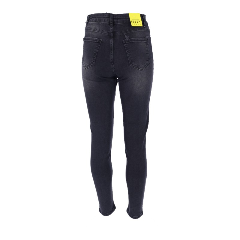 Selfy Jeans High Waist Skinny Fit Women's Jean Pants Black Selfy Jeans High Waist Skinny Fit Women's Jean Pants Black