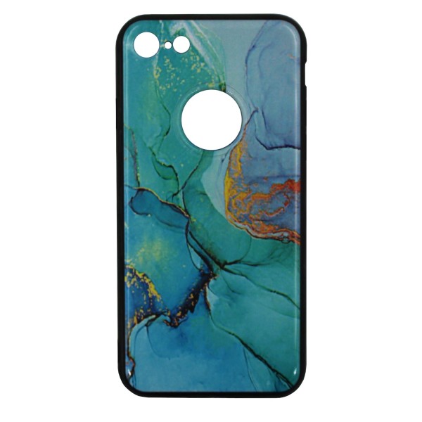 Technovo Back Cover Θήκη Με Σχέδιο Μάρμαρο Γαλάζιο With Logo Hole (Iphone 6 & Iphone 6s)