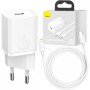 Baseus TZCCSUP-B02 Σετ Φόρτισης 20W Με Θύρα USB-C και Καλώδιο Type C σε Lightning