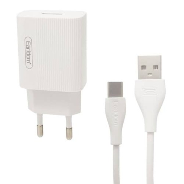 Earldom ES-202C Σετ Φόρτισης Με 2 Θύρες USB και καλώδιο USB σε Type C