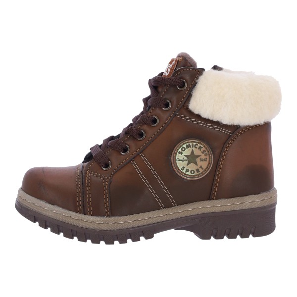 Somicks Children's Brown Boots With Fur Lining