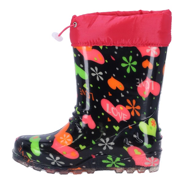 Fifty5 Children Boots Παιδικές Γαλότσες για Κορίτσι με Εσωτερική Επένδυση Black Fuchsia