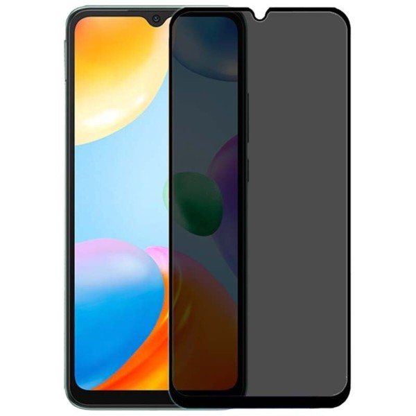 Privacy Fullscreen Tempered Glass Μαύρο (Xiaomi Redmi 10C & Xiaomi Redmi 12C & Xiaomi Redmi A3 & Xiaomi Poco C40)