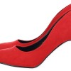 IDEAL SHOES Γυναικεία Γοβα SUEDE σε Κόκκινο χρώμα