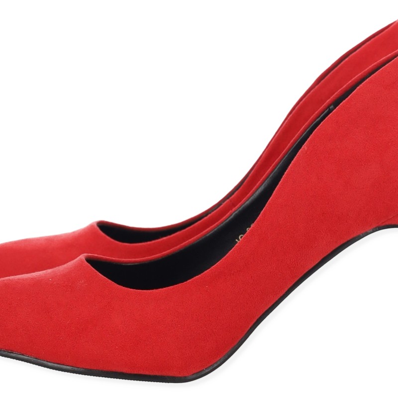 IDEAL SHOES Γυναικεία Γοβα SUEDE σε Κόκκινο χρώμα