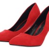 IDEAL SHOES Γυναικεία Γοβα SUEDE σε Κόκκινο χρώμα