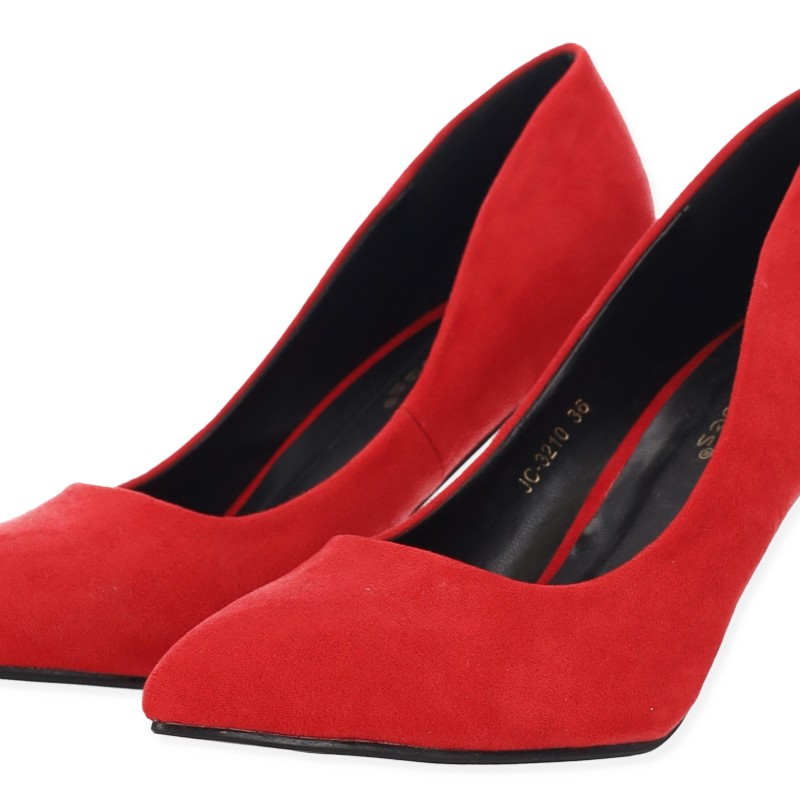 IDEAL SHOES Γυναικεία Γοβα SUEDE σε Κόκκινο χρώμα