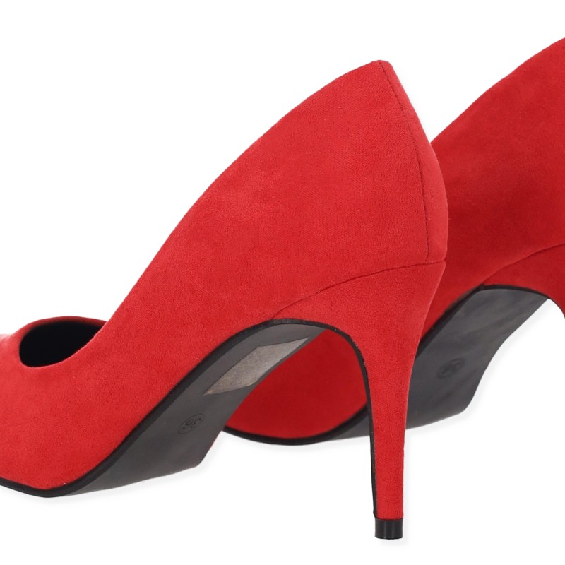 IDEAL SHOES Γυναικεία Γοβα SUEDE σε Κόκκινο χρώμα
