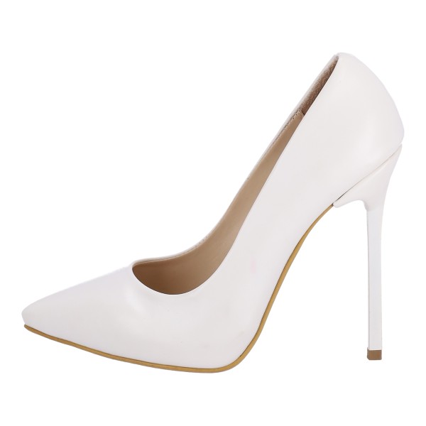 Stiletto Heel In White Color PAYLAN Leather With Thin Fiapa