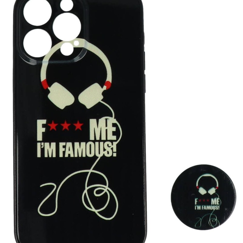 Fashion Case Back Cover Θήκη Με Σχέδιο I'm Famous Και Pop Socket (Iphone 14 Pro Max)