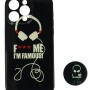 Fashion Case Back Cover Θήκη Με Σχέδιο I'm Famous Και Pop Socket (Iphone 14 Pro Max)
