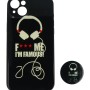 Fashion Case Back Cover Θήκη Με Σχέδιο I'm Famous Και Pop Socket (Iphone 14 Plus)