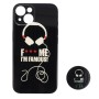 Fashion Case Back Cover Θήκη Με Σχέδιο I'm Famous Και Pop Socket (Iphone 14)