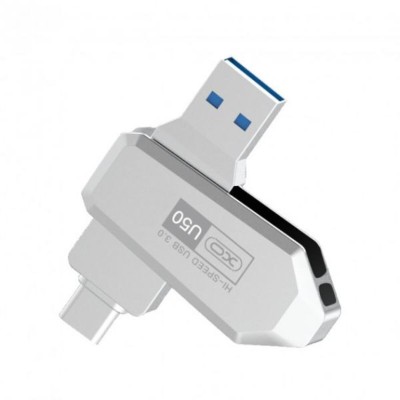 XO U50 USB Stick 256 GB Με Σύνδεση USB-A & USB-C Ασημί XO U50 USB Stick 256 GB Με Σύνδεση USB-A & USB-C Ασημί