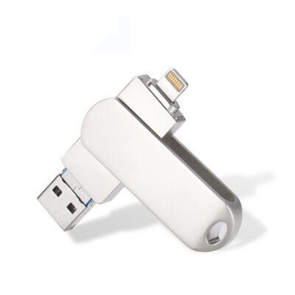 USB Stick 8 GB Με Σύνδεση USB-A, LIghtning & Micro Ασημί