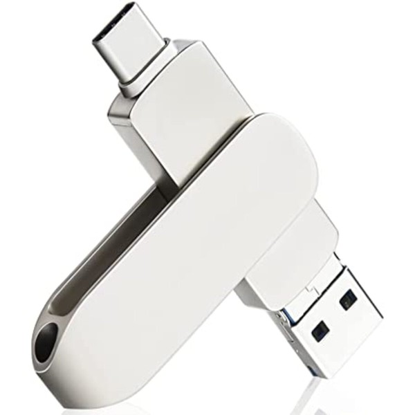Flash Drive USB Stick 16GB Με Σύνδεση USB-A, Micro, Lightning & USB-C Ασημί