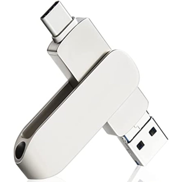 Flash Drive USB Stick 16GB Με Σύνδεση USB-A & USB-C Ασημί
