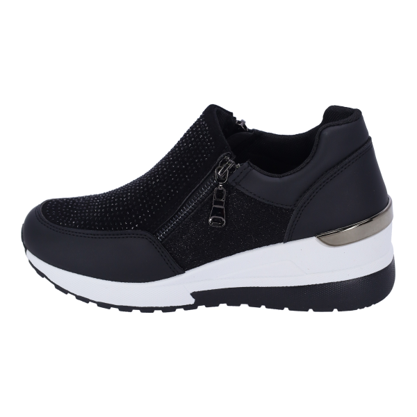 Γυναικεία Αθλητικά Παπούτσια με Στρας σε Μαύρο Χρώμα
