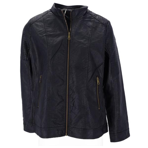 Adrixx Leather Women's Biker Jacket Black