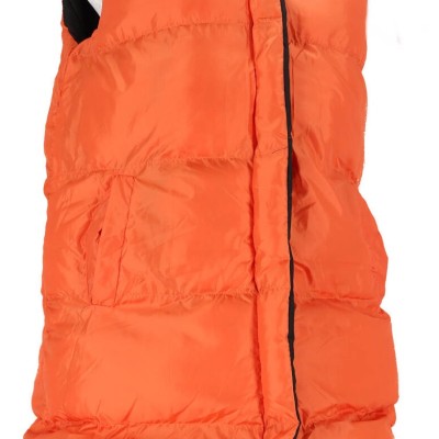 For She Μακρύ Γυναικείο Αμάνικο Puffer Μπουφάν Ανοιξιάτικο - Φθινοπωρινό Πορτοκαλί