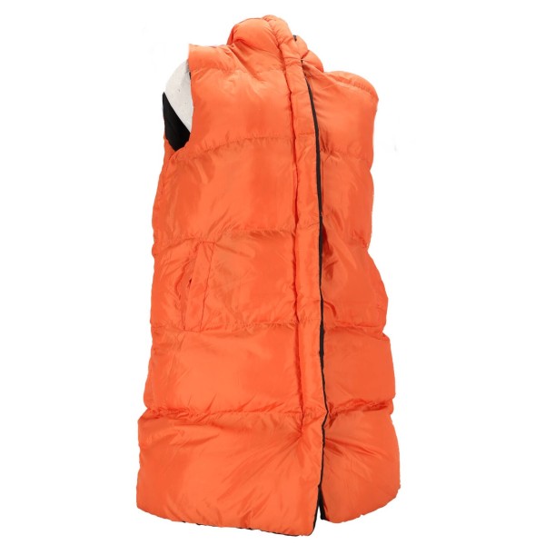 For She Μακρύ Γυναικείο Αμάνικο Puffer Μπουφάν Ανοιξιάτικο - Φθινοπωρινό Πορτοκαλί