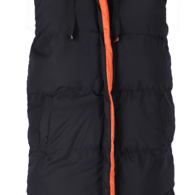 For She Μακρύ Γυναικείο Αμάνικο Puffer Μπουφάν Ανοιξιάτικο - Φθινοπωρινό Πορτοκαλί