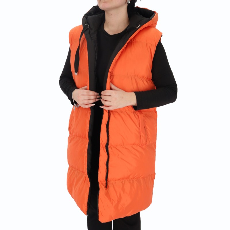 For She Μακρύ Γυναικείο Αμάνικο Puffer Μπουφάν Ανοιξιάτικο - Φθινοπωρινό Πορτοκαλί For She Μακρύ Γυναικείο Αμάνικο Puffer Μπουφάν Ανοιξιάτικο - Φθινοπωρινό Πορτοκαλί