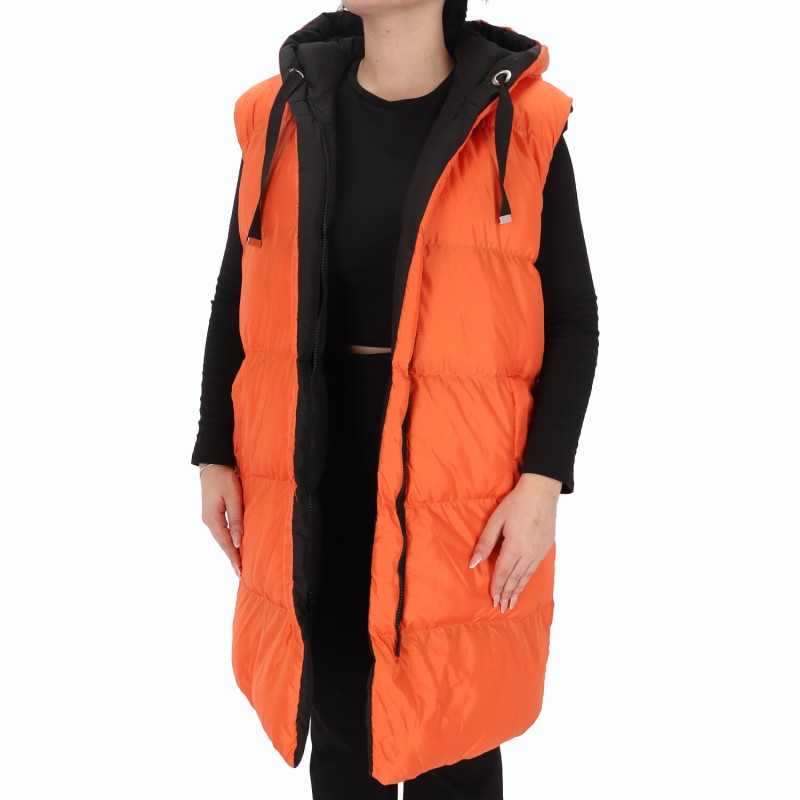 For She Μακρύ Γυναικείο Αμάνικο Puffer Μπουφάν Ανοιξιάτικο - Φθινοπωρινό Πορτοκαλί For She Μακρύ Γυναικείο Αμάνικο Puffer Μπουφάν Ανοιξιάτικο - Φθινοπωρινό Πορτοκαλί