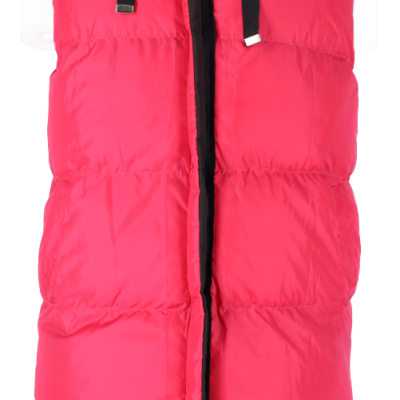 For She Μακρύ Γυναικείο Αμάνικο Puffer Μπουφάν Ανοιξιάτικο - Φθινοπωρινό Φουξία