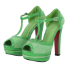 Beautiful Shoes Γυναικεία Πέδιλα με Χοντρό Τακούνι σε Πράσινο Χρώμα Beautiful Shoes Γυναικεία Πέδιλα με Χοντρό Τακούνι σε Πράσινο Χρώμα