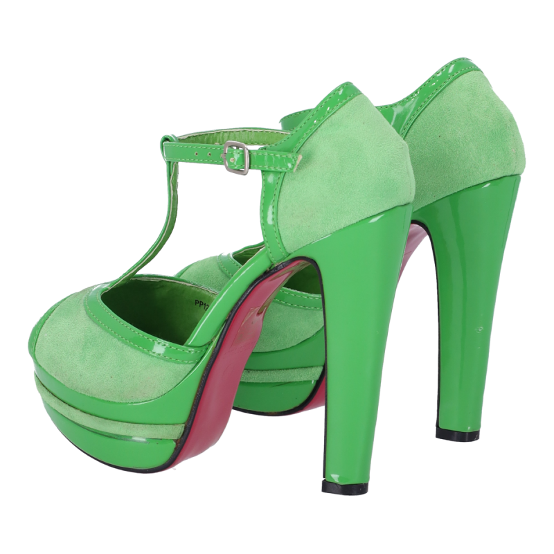 Beautiful Shoes Γυναικεία Πέδιλα με Χοντρό Τακούνι σε Πράσινο Χρώμα Beautiful Shoes Γυναικεία Πέδιλα με Χοντρό Τακούνι σε Πράσινο Χρώμα