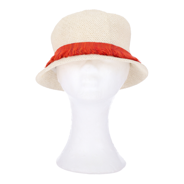 Καπέλο Γυναικείο Ψάθινο Καβουράκι Εκρού Χρώμα