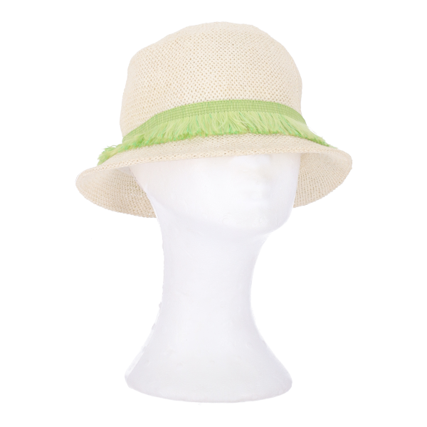 Καπέλο Γυναικείο Ψάθινο Καβουράκι Εκρού Χρώμα