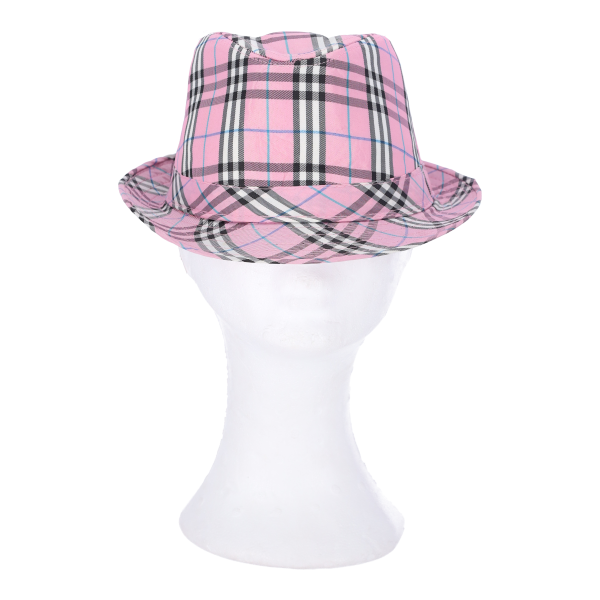 Γυναικείο Καπέλο Καβουράκι Υφασμάτινο Καρό Ροζ  7146