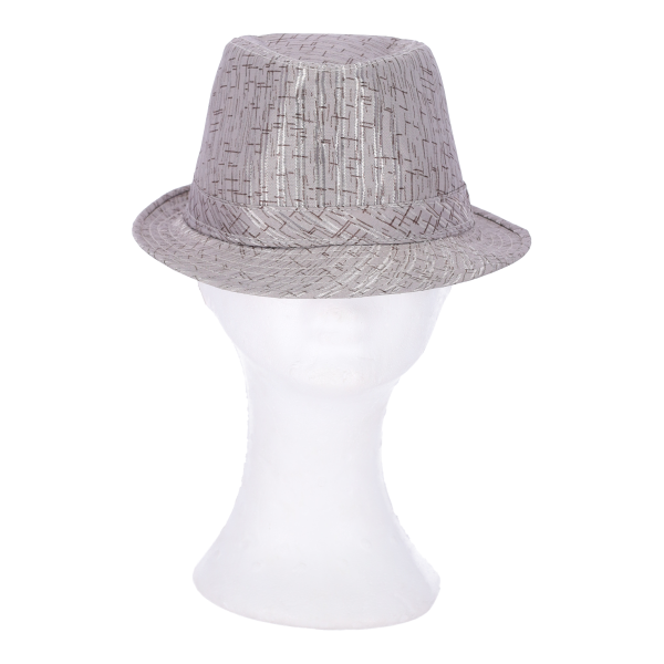 Ανδρικό Υφασμάτινο Καπέλο με Σχέδιο σε Γκρι Χρώμα