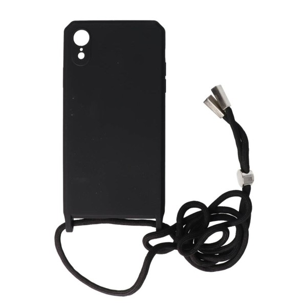 Θήκη Back Cover Σιλικόνης Με Ρυθμιζόμενο Κορδόνι Μαύρο (Iphone XR)