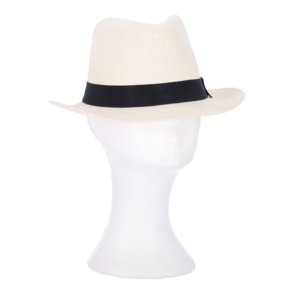 Ψάθινο Καπέλο με Μαύρη Κορδέλα