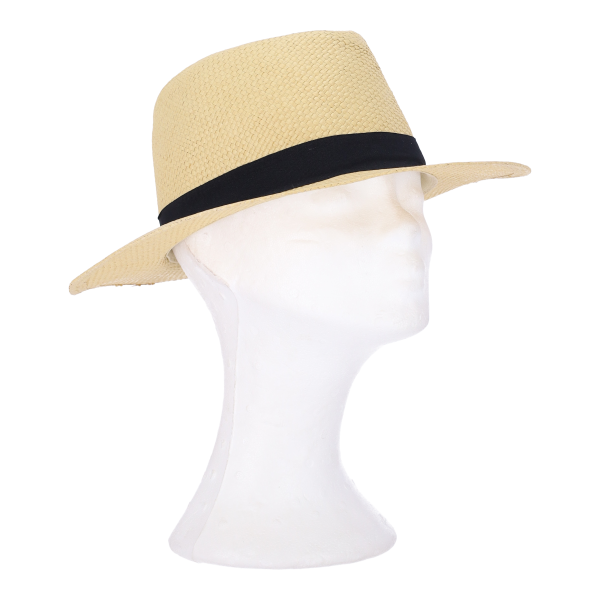 Ανδρικό Ψάθινο Καπέλο με Μαύρη Κορδέλα