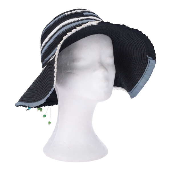 Isnar Fashion Καπέλο Γυναικείο Ψάθινο-Υφασμάτινο