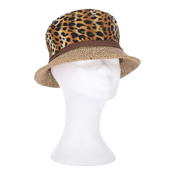 Καπέλο Γυναικείο Ψάθινο Animal Print