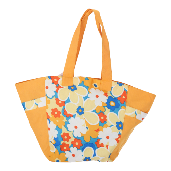 Τσάντα θαλάσσης πορτοκαλί με λουλούδια