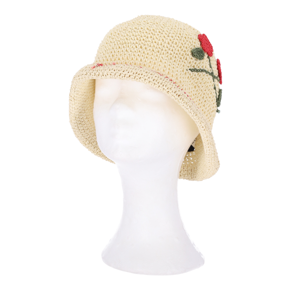 Skondras Accessories Καπέλο Γυναικείο Ψάθινο Καβουράκι Εκρού Χρώμα One Size