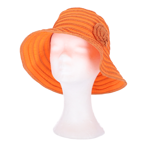 Καπέλο Γυναικείο Υφασμάτινο Καβουράκι Πορτοκαλι Χρώμα 57cm