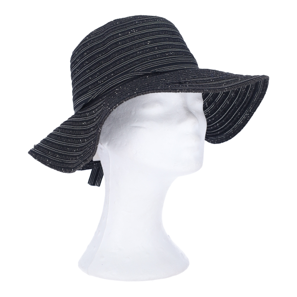 Καπέλο Γυναικείο Ψάθινο Καβουράκι Μαυρο Χρώμα