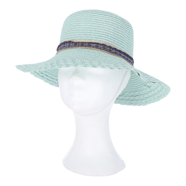 Καπέλο Γυναικείο Ψάθινο Καβουράκι Βεραμάν Χρώμα με Κορδέλα One Size