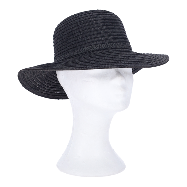 Καπέλο Γυναικείο Ψάθινο 8686 Καβουράκι Μαύρο Χρώμα One Size
