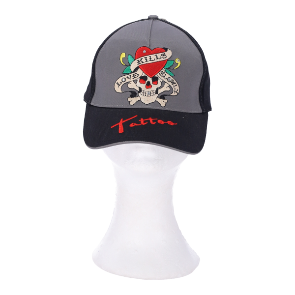 Stamion Ανδρικό Καπέλο Jockey σε Μαύρο-Γκρι Χρώμα με Σχέδιο